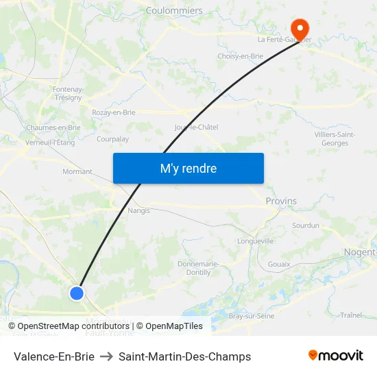 Valence-En-Brie to Saint-Martin-Des-Champs map