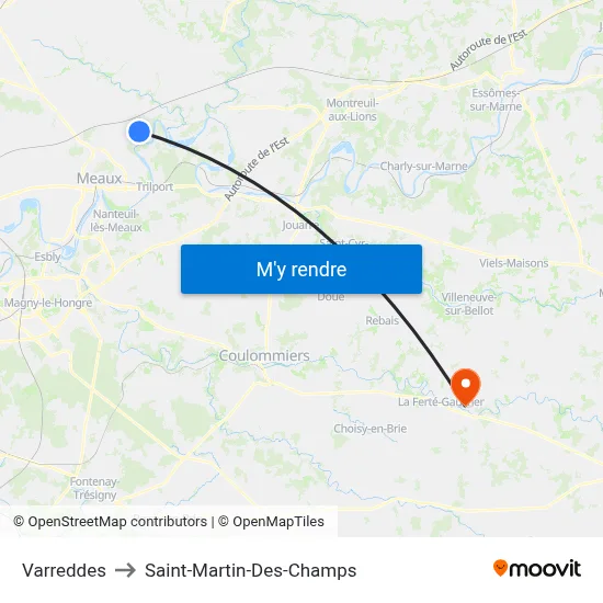 Varreddes to Saint-Martin-Des-Champs map