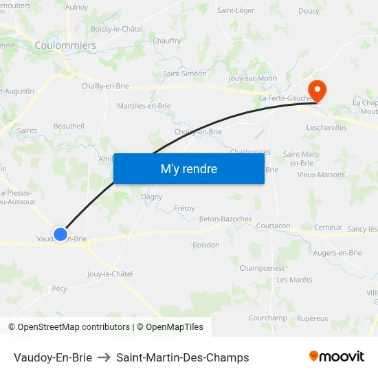 Vaudoy-En-Brie to Saint-Martin-Des-Champs map