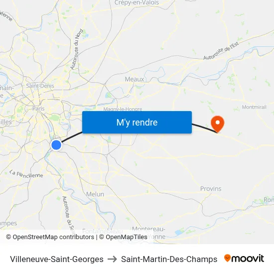 Villeneuve-Saint-Georges to Saint-Martin-Des-Champs map