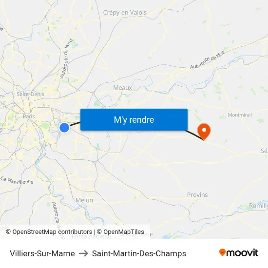 Villiers-Sur-Marne to Saint-Martin-Des-Champs map