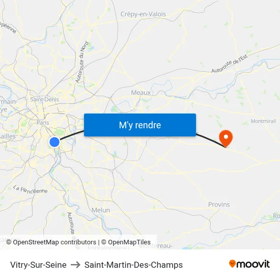 Vitry-Sur-Seine to Saint-Martin-Des-Champs map