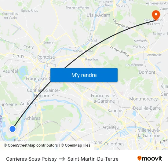 Carrieres-Sous-Poissy to Saint-Martin-Du-Tertre map
