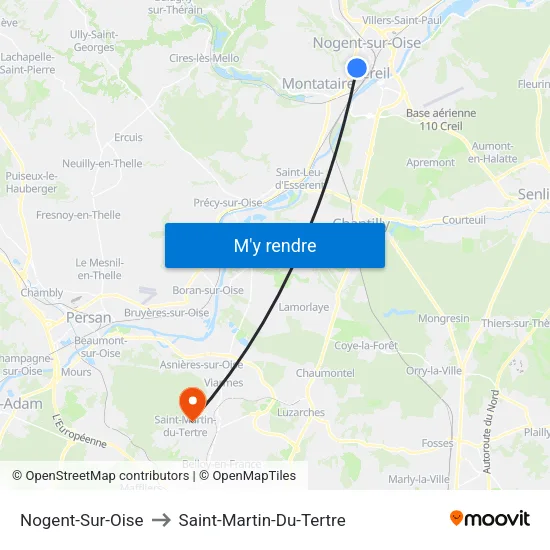 Nogent-Sur-Oise to Saint-Martin-Du-Tertre map
