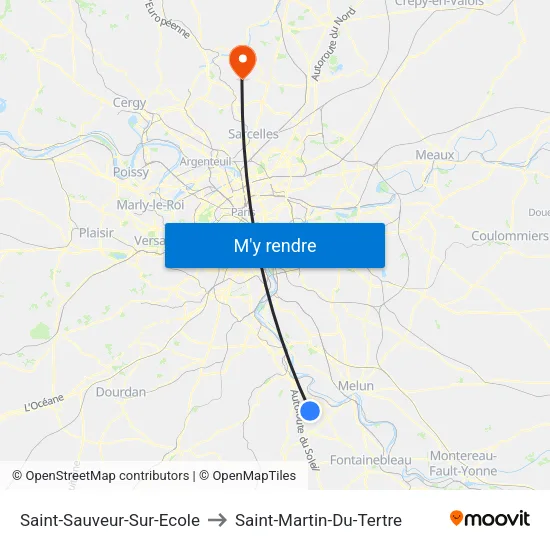 Saint-Sauveur-Sur-Ecole to Saint-Martin-Du-Tertre map