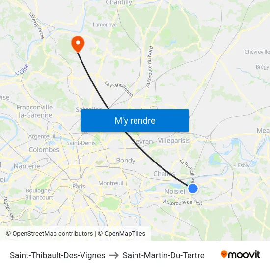 Saint-Thibault-Des-Vignes to Saint-Martin-Du-Tertre map