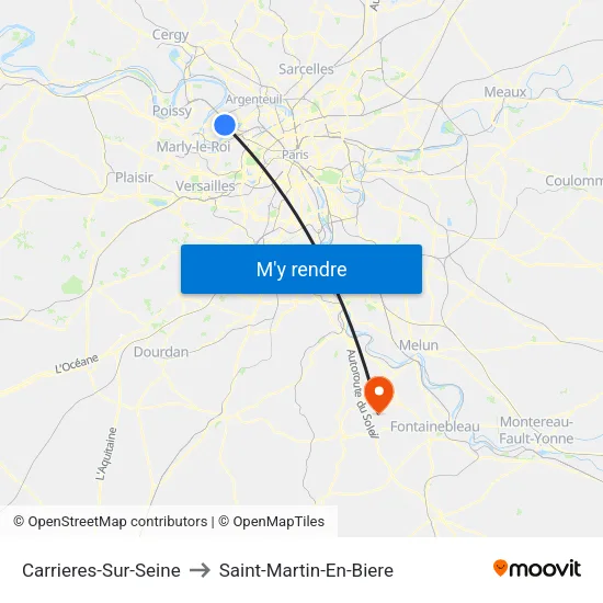 Carrieres-Sur-Seine to Saint-Martin-En-Biere map