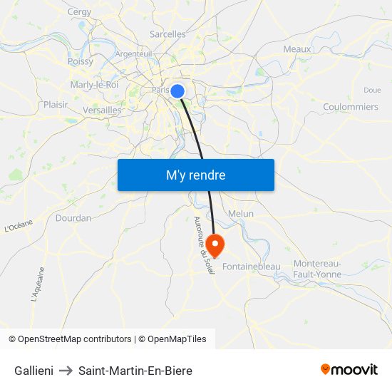 Gallieni to Saint-Martin-En-Biere map