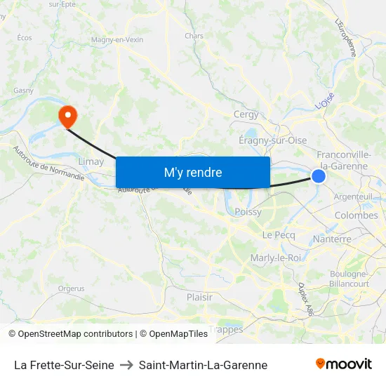 La Frette-Sur-Seine to Saint-Martin-La-Garenne map