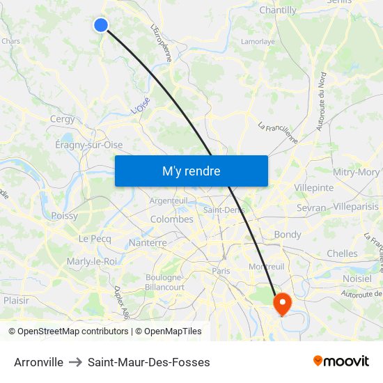 Arronville to Saint-Maur-Des-Fosses map