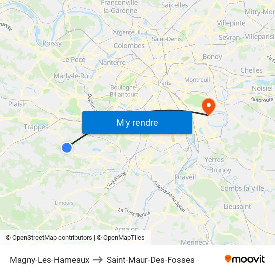 Magny-Les-Hameaux to Saint-Maur-Des-Fosses map