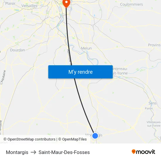 Montargis to Saint-Maur-Des-Fosses map
