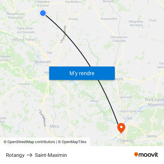Rotangy to Saint-Maximin map