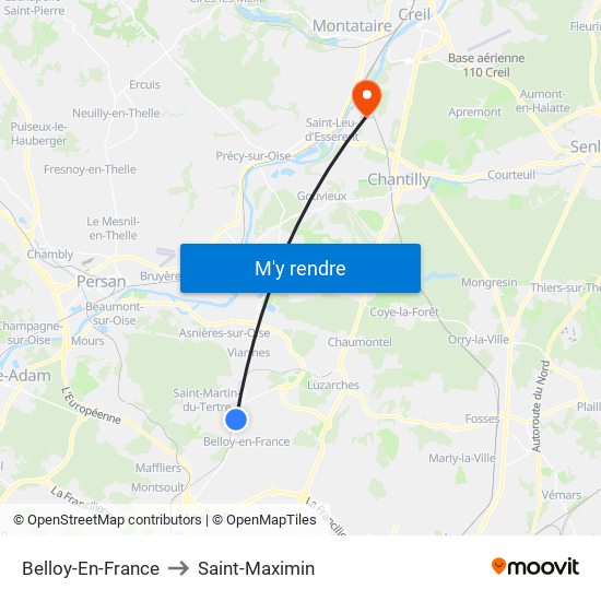 Belloy-En-France to Saint-Maximin map