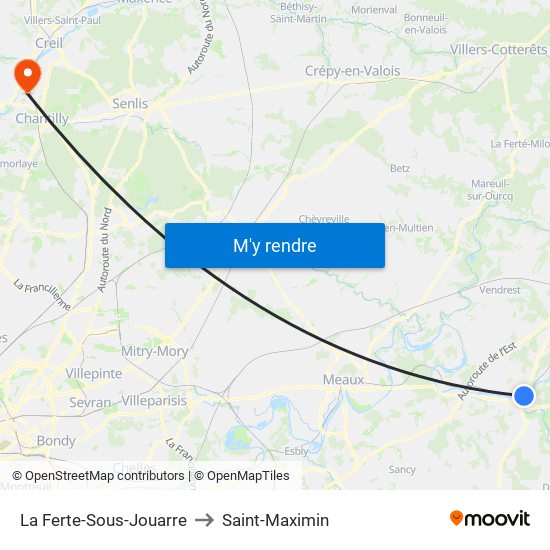 La Ferte-Sous-Jouarre to Saint-Maximin map