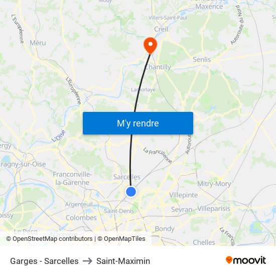 Garges - Sarcelles to Saint-Maximin map