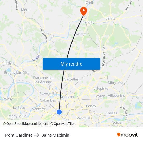 Pont Cardinet to Saint-Maximin map
