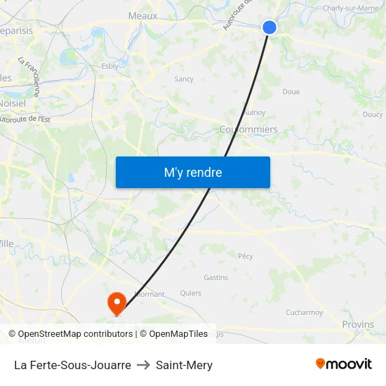 La Ferte-Sous-Jouarre to Saint-Mery map