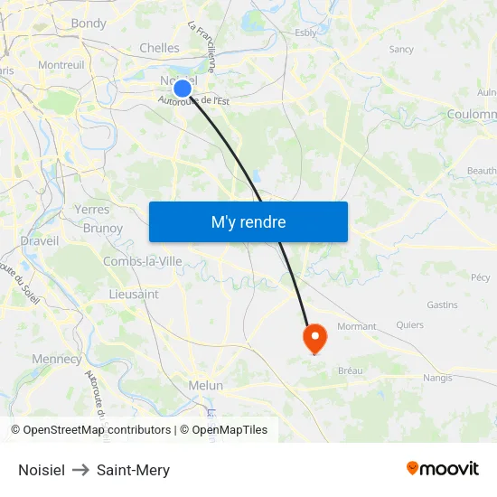 Noisiel to Saint-Mery map