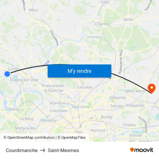 Courdimanche to Saint-Mesmes map