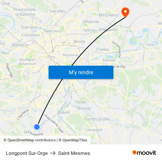 Longpont-Sur-Orge to Saint-Mesmes map