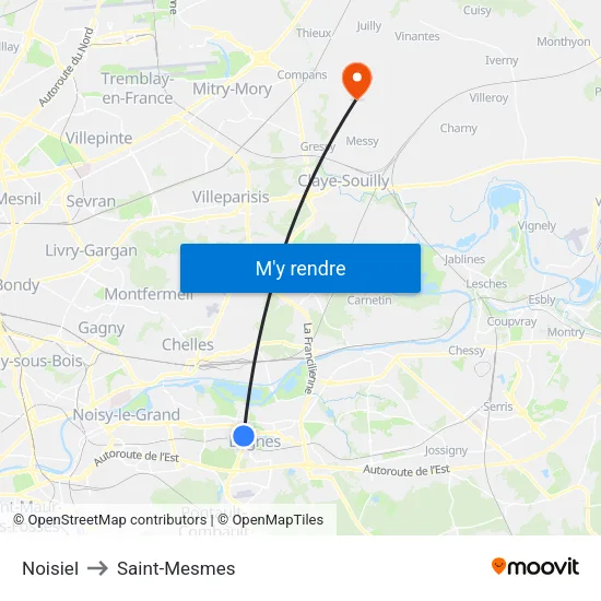 Noisiel to Saint-Mesmes map