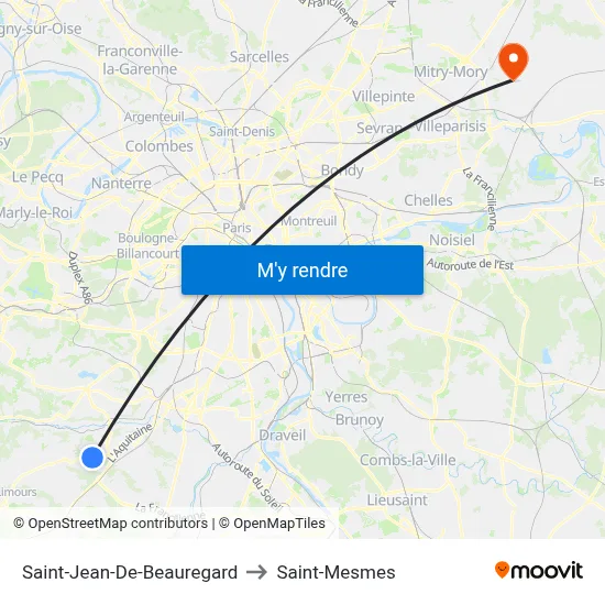 Saint-Jean-De-Beauregard to Saint-Mesmes map