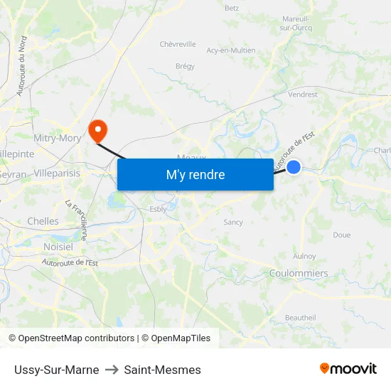 Ussy-Sur-Marne to Saint-Mesmes map