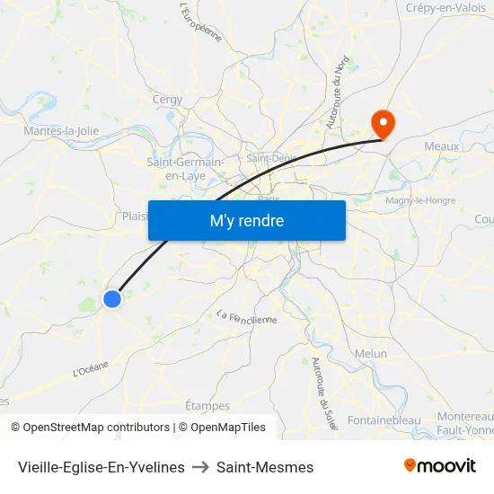 Vieille-Eglise-En-Yvelines to Saint-Mesmes map