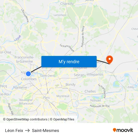 Léon Feix to Saint-Mesmes map
