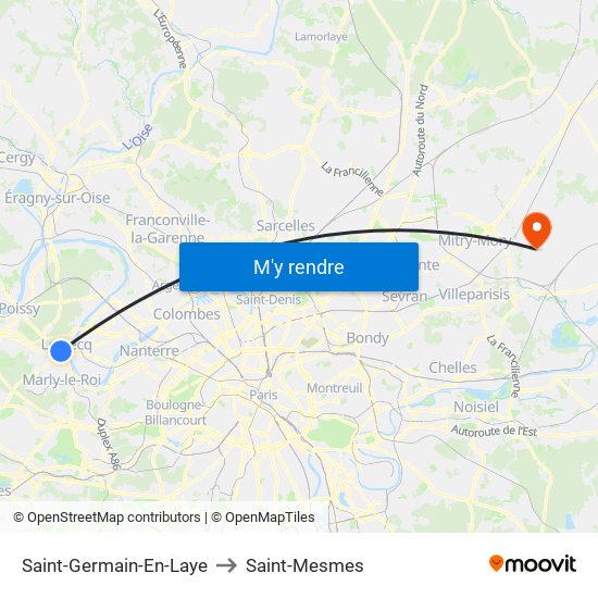 Saint-Germain-En-Laye to Saint-Mesmes map