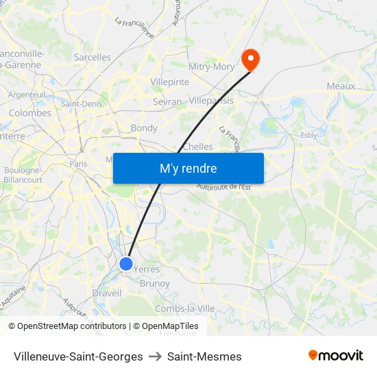 Villeneuve-Saint-Georges to Saint-Mesmes map