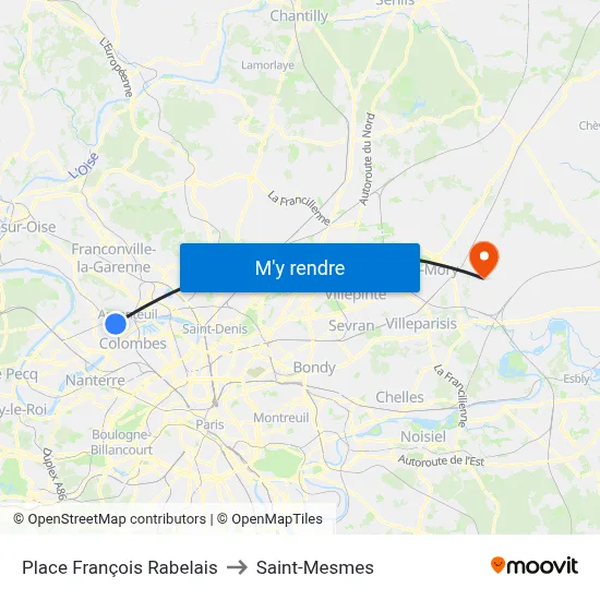 Place François Rabelais to Saint-Mesmes map