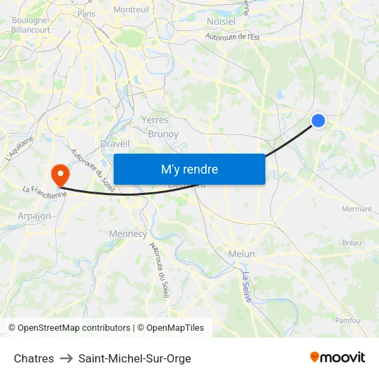 Chatres to Saint-Michel-Sur-Orge map