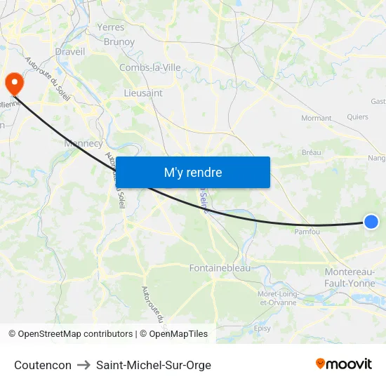 Coutencon to Saint-Michel-Sur-Orge map