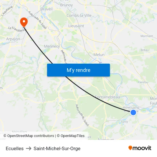 Ecuelles to Saint-Michel-Sur-Orge map