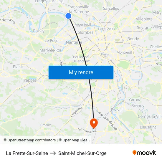 La Frette-Sur-Seine to Saint-Michel-Sur-Orge map