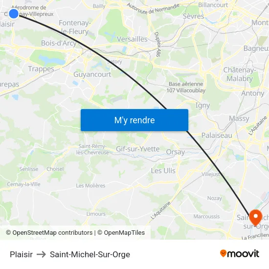 Plaisir to Saint-Michel-Sur-Orge map