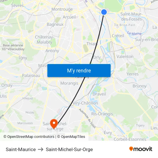 Saint-Maurice to Saint-Michel-Sur-Orge map