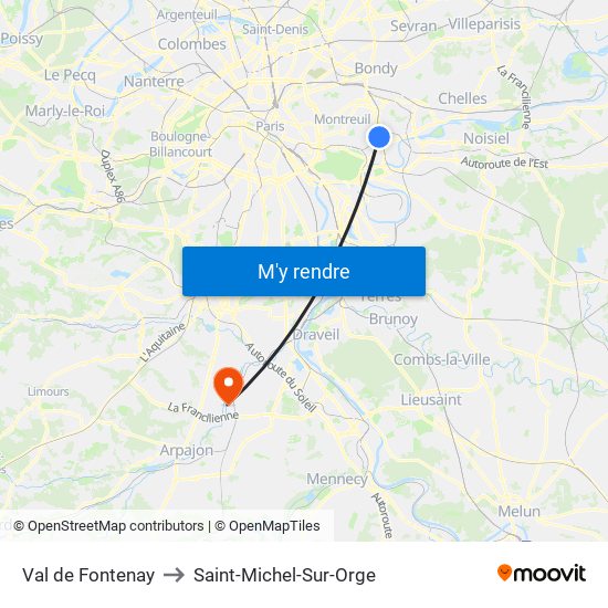 Val de Fontenay to Saint-Michel-Sur-Orge map