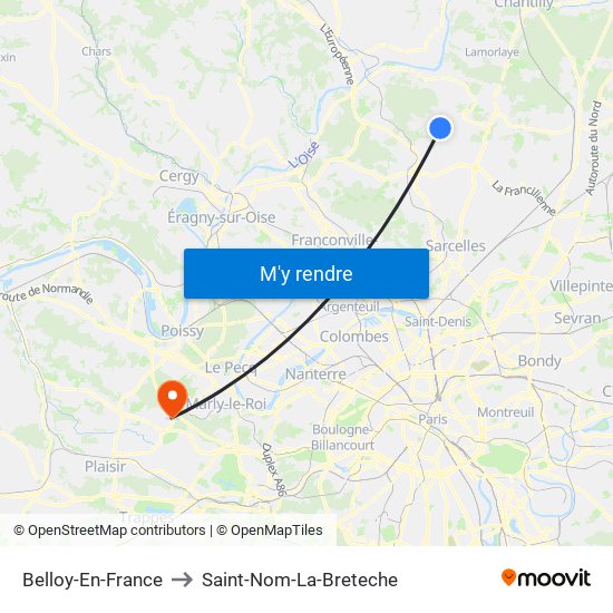 Belloy-En-France to Saint-Nom-La-Breteche map