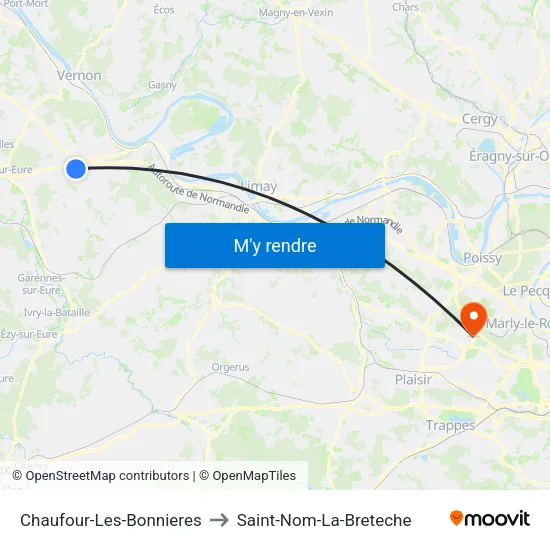Chaufour-Les-Bonnieres to Saint-Nom-La-Breteche map