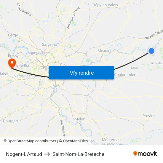 Nogent-L'Artaud to Saint-Nom-La-Breteche map