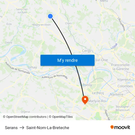 Serans to Saint-Nom-La-Breteche map
