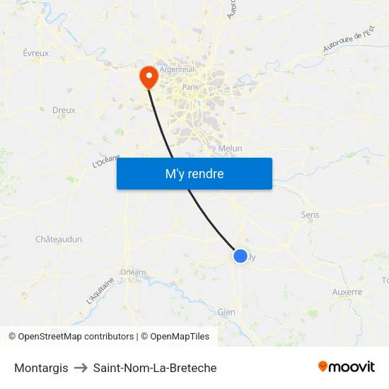 Montargis to Saint-Nom-La-Breteche map