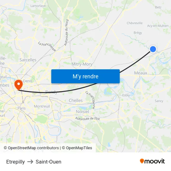 Etrepilly to Saint-Ouen map