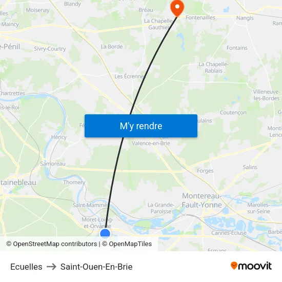 Ecuelles to Saint-Ouen-En-Brie map