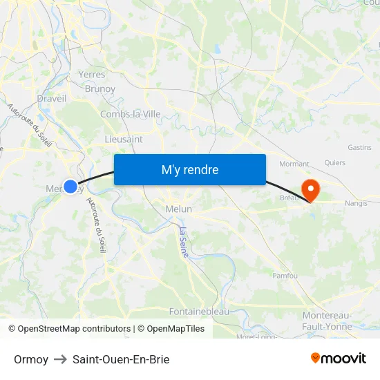 Ormoy to Saint-Ouen-En-Brie map
