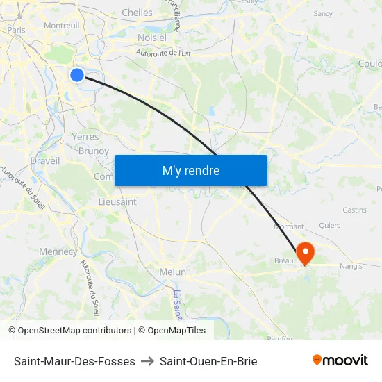 Saint-Maur-Des-Fosses to Saint-Ouen-En-Brie map