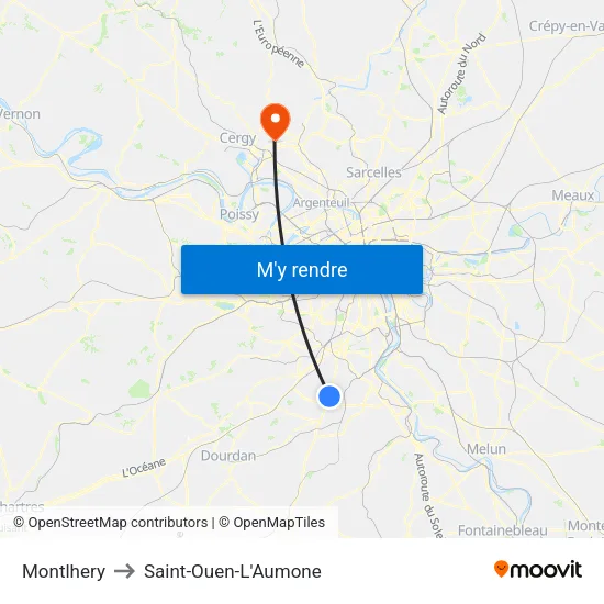 Montlhery to Saint-Ouen-L'Aumone map